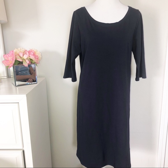 Eileen Fisher Dresses & Skirts - Eileen Fisher XL Navy Blue Cotton T Shirt Dress